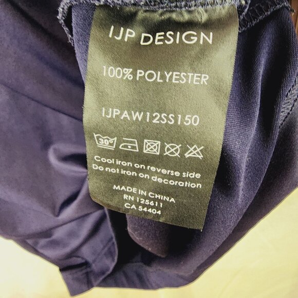 IJP Designs navy with royal blue piping short sleeve polo shirt, size Large - Picture 4 of 6